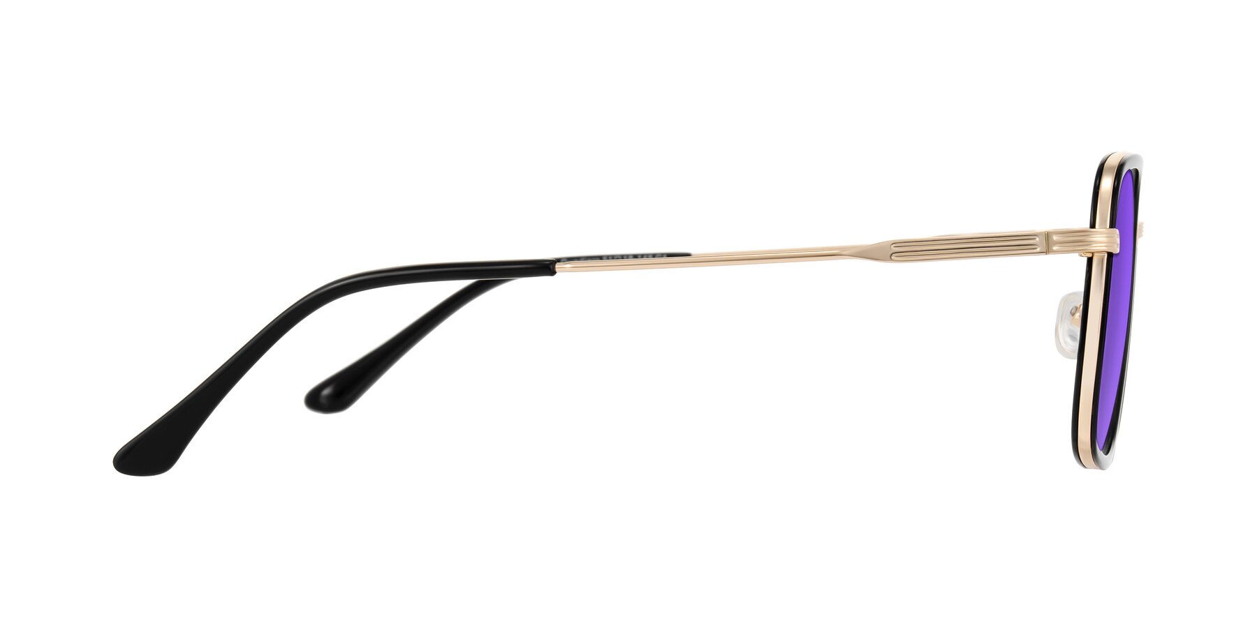 Side of Guadiaro in Black/Gold with Purple Tinted Lenses