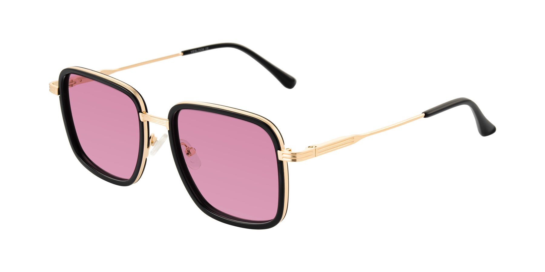 Angle of Guadiaro in Black/Gold with Medium Wine Tinted Lenses