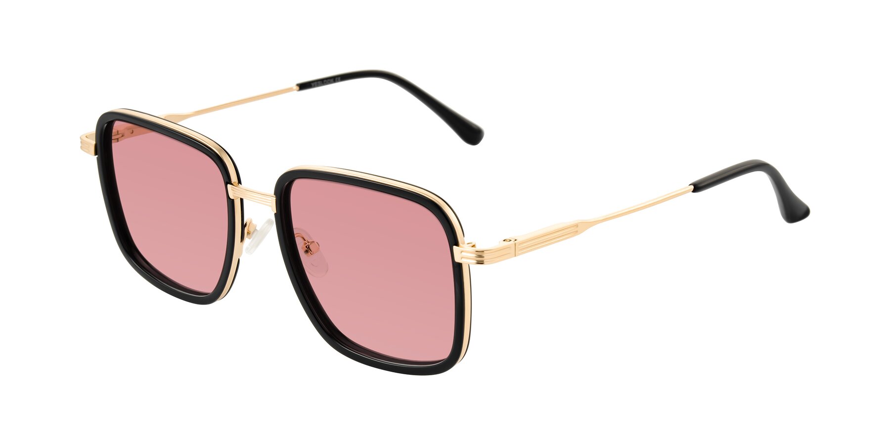 Angle of Guadiaro in Black/Gold with Medium Garnet Tinted Lenses