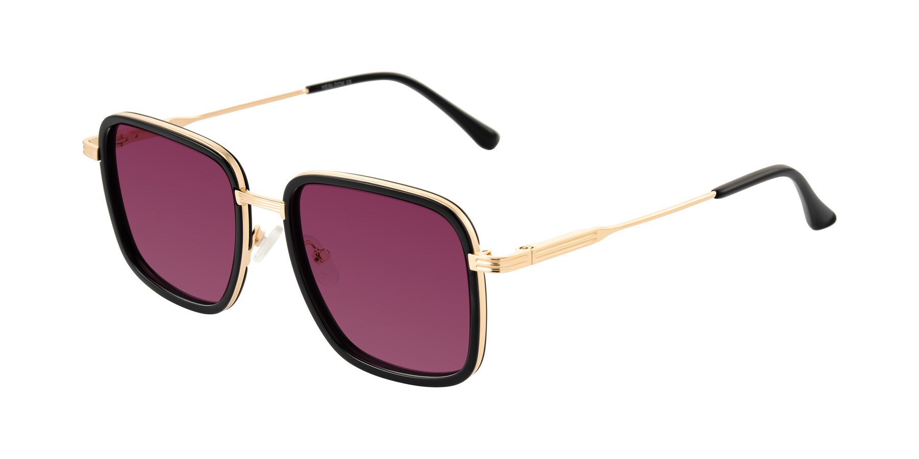Angle of Guadiaro in Black/Gold with Wine Tinted Lenses