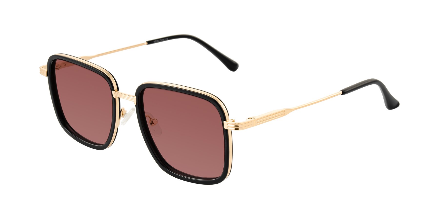 Angle of Guadiaro in Black/Gold with Garnet Tinted Lenses