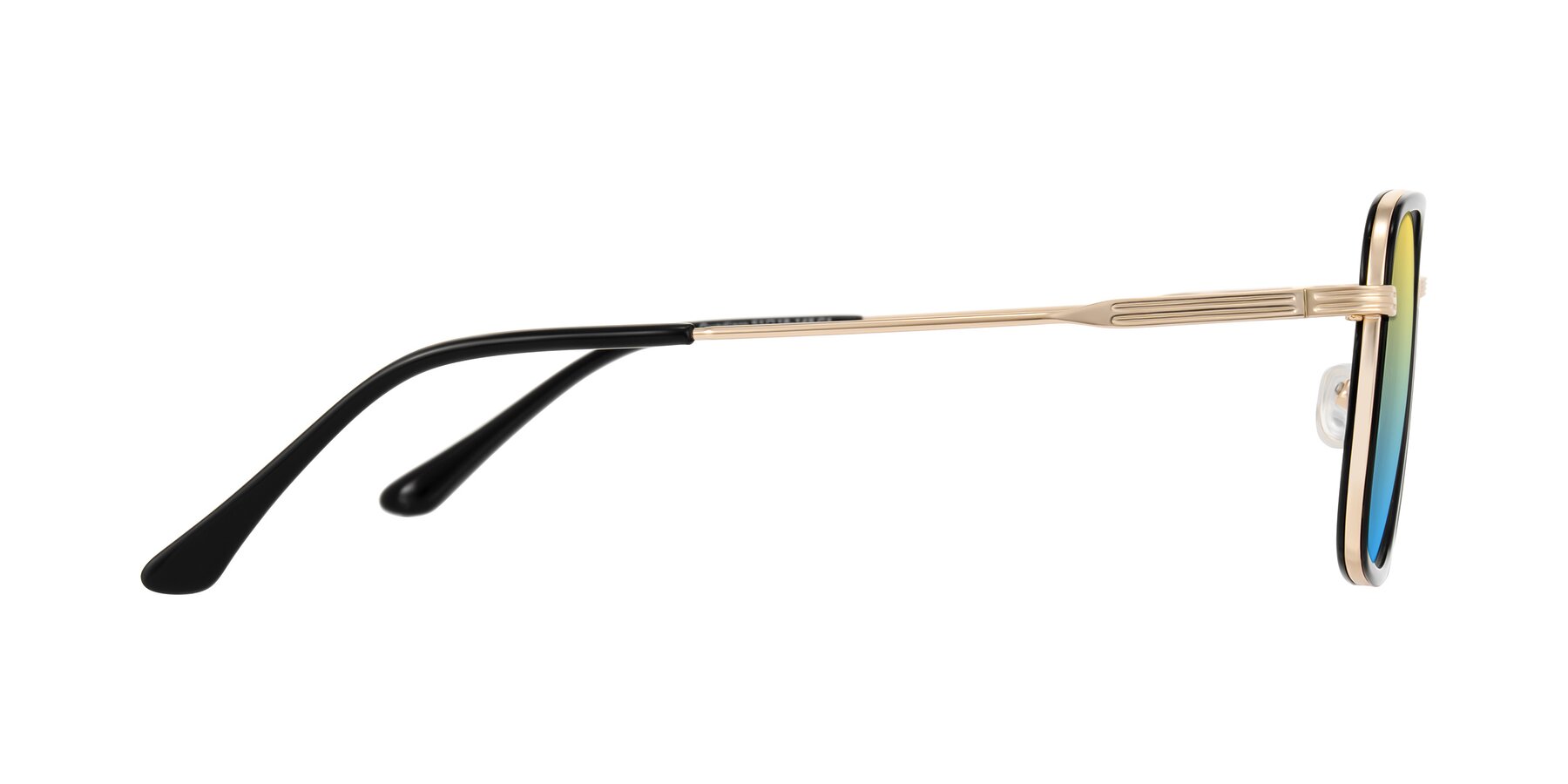 Side of Guadiaro in Black/Gold with Yellow / Blue Gradient Lenses