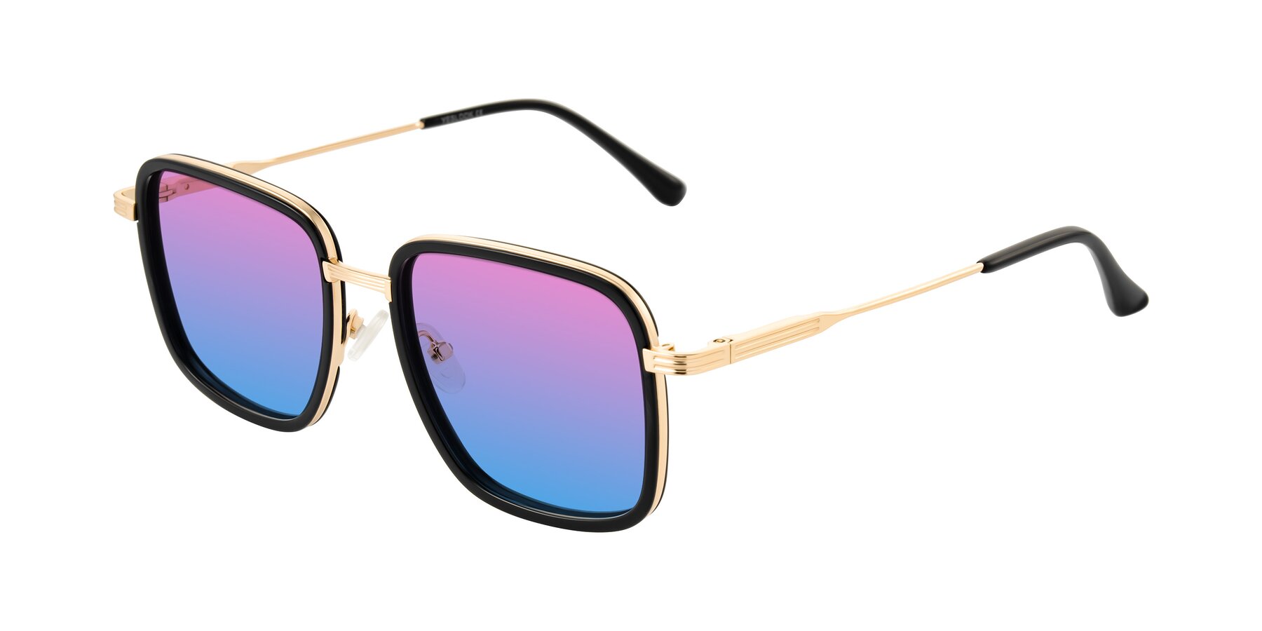 Angle of Guadiaro in Black/Gold with Pink / Blue Gradient Lenses