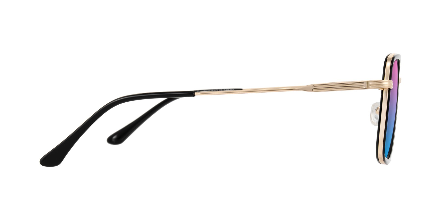 Side of Guadiaro in Black/Gold with Pink / Blue Gradient Lenses