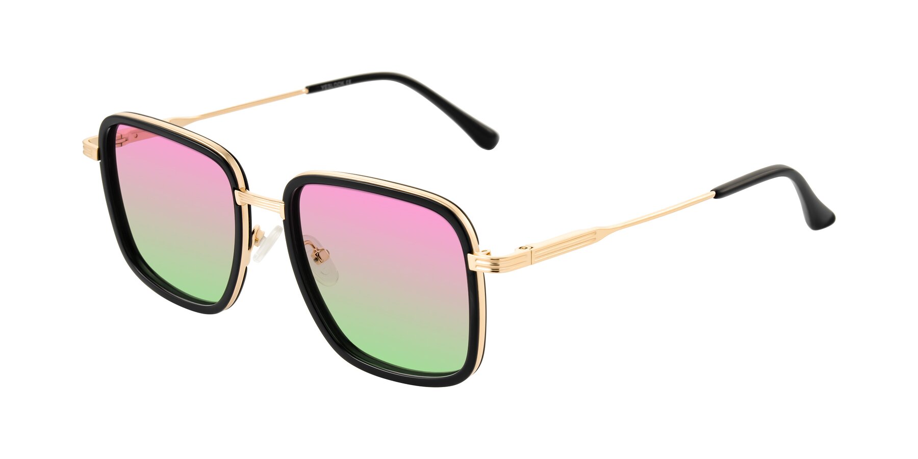 Angle of Guadiaro in Black/Gold with Pink / Green Gradient Lenses