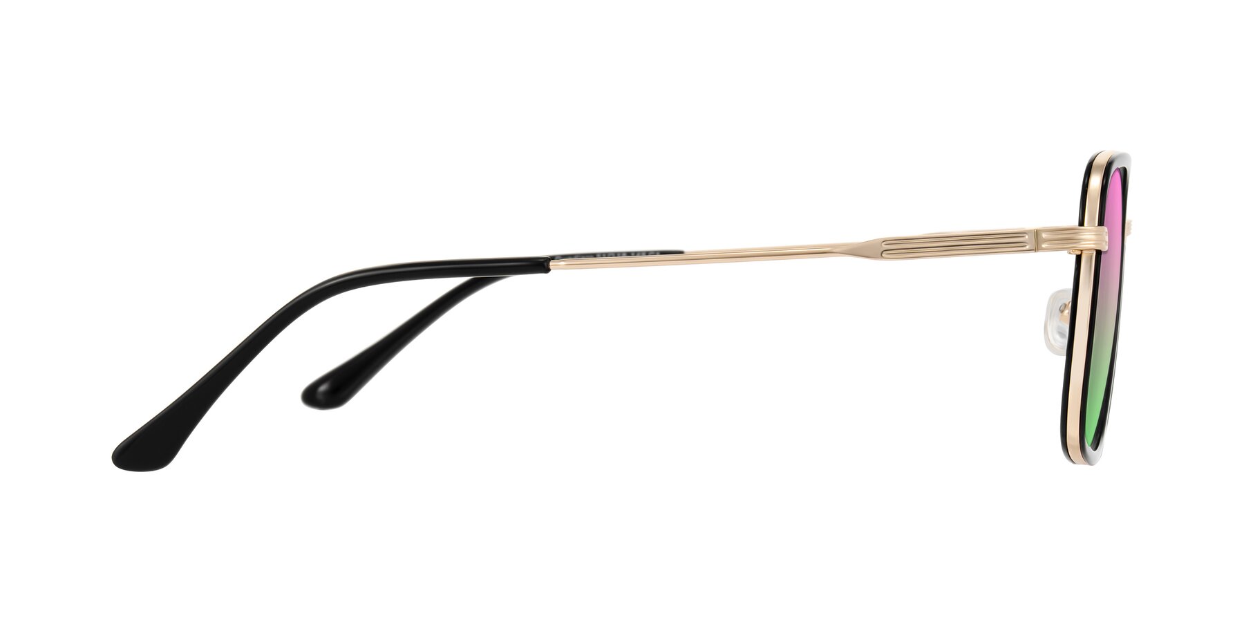 Side of Guadiaro in Black/Gold with Pink / Green Gradient Lenses