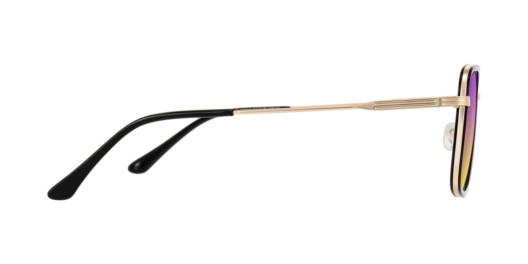 Side of Guadiaro in Black/Gold with Purple / Yellow Gradient Lenses
