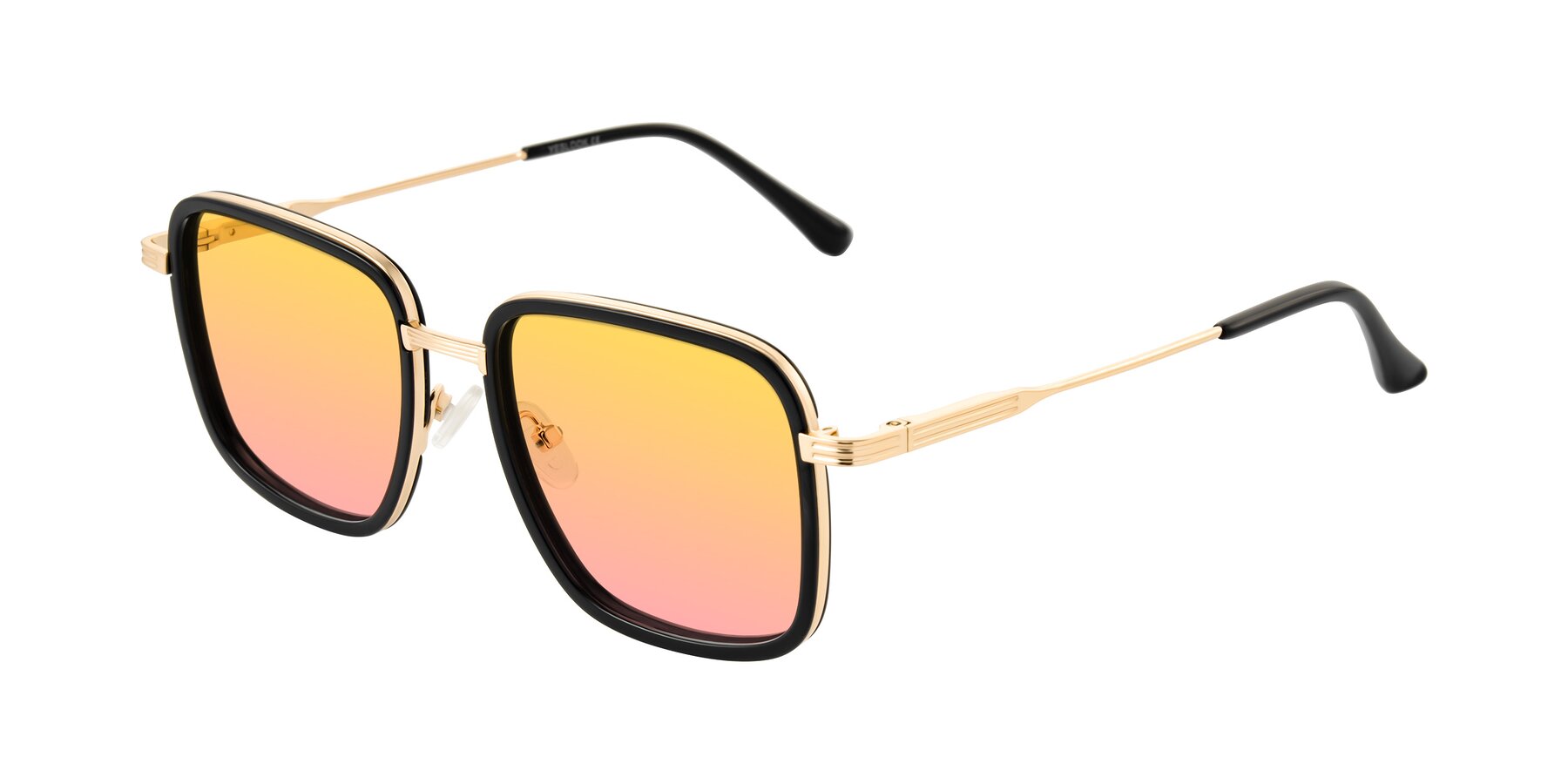 Angle of Guadiaro in Black/Gold with Yellow / Pink Gradient Lenses