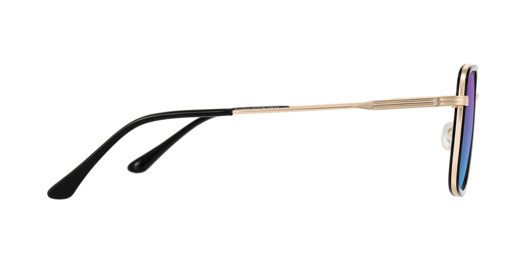 Side of Guadiaro in Black/Gold with Purple / Blue Gradient Lenses