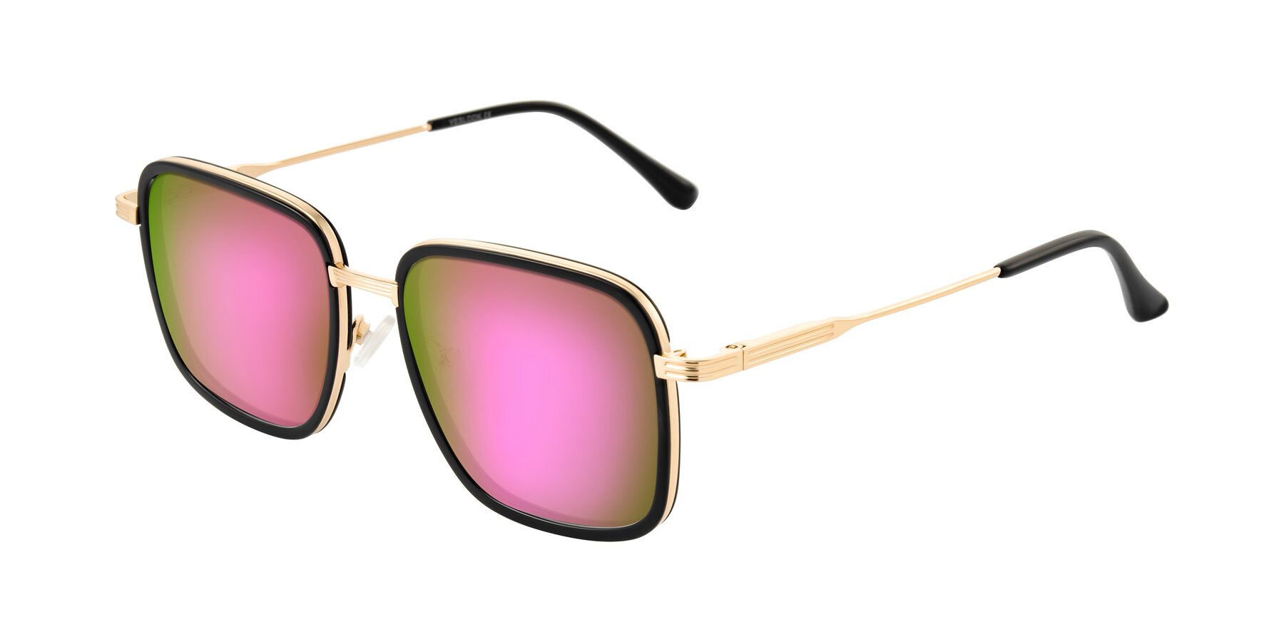 Angle of Guadiaro in Black/Gold with Pink Mirrored Lenses
