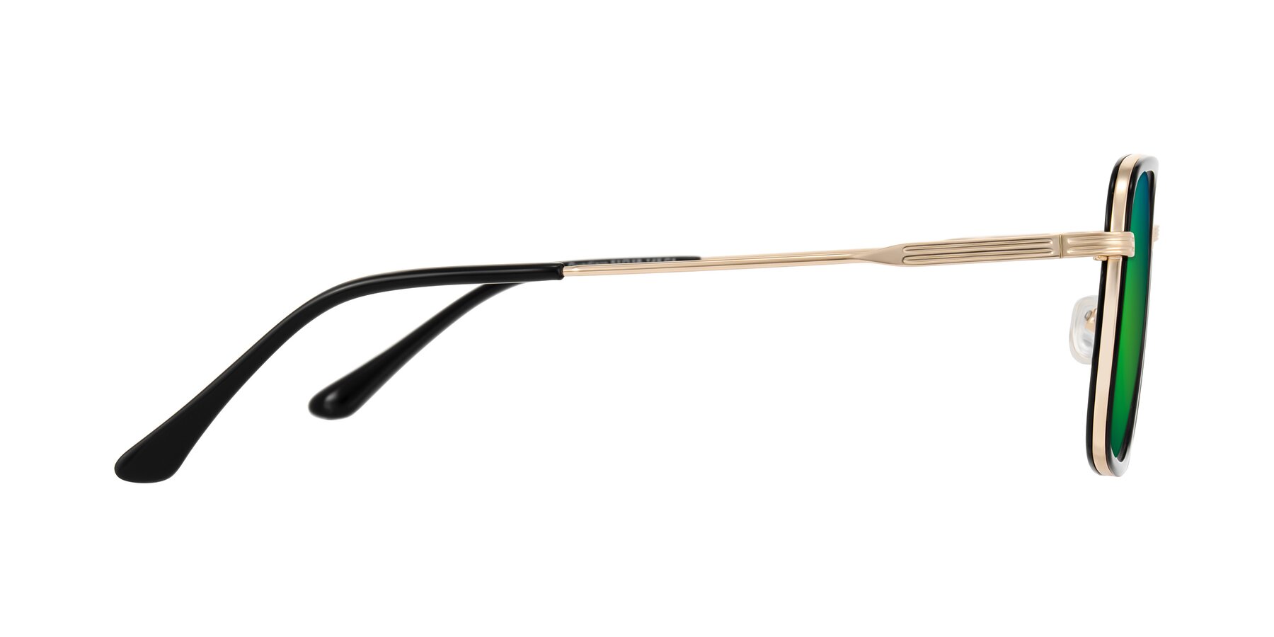 Side of Guadiaro in Black/Gold with Green Mirrored Lenses