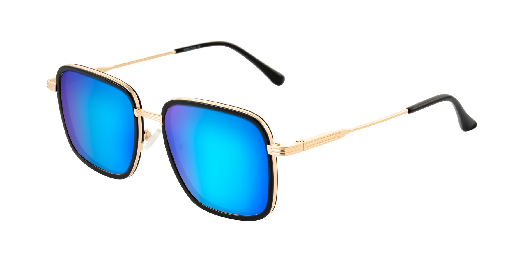Angle of Guadiaro in Black/Gold with Blue Mirrored Lenses