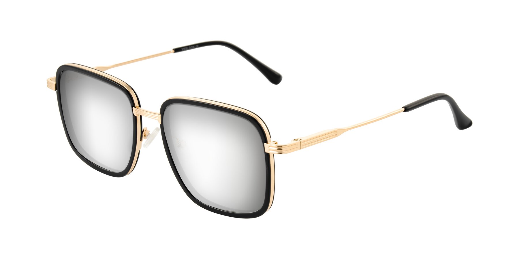 Angle of Guadiaro in Black/Gold with Silver Mirrored Lenses