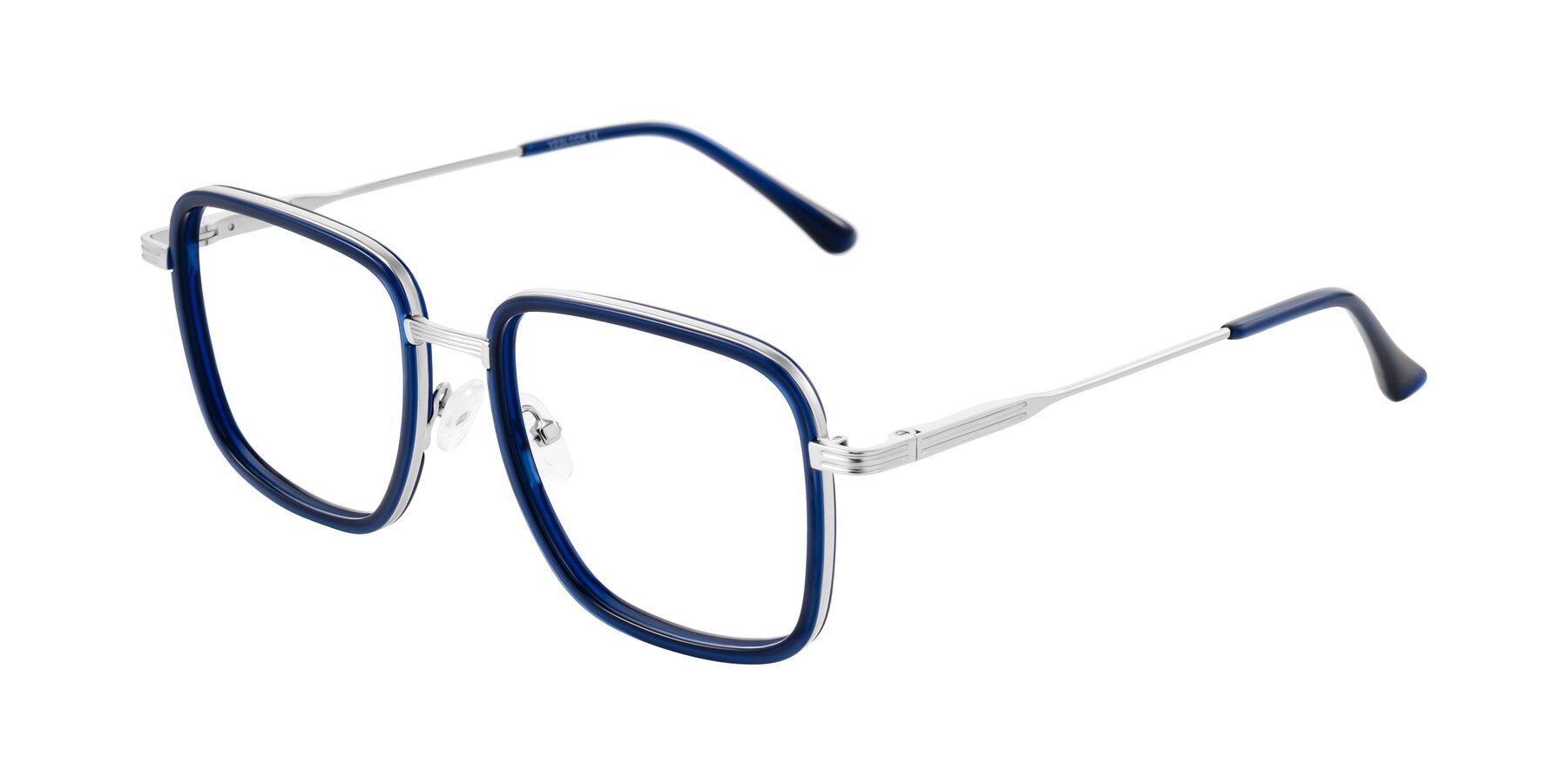 Angle of Guadiaro in Blue/Silver with Clear Blue Light Blocking Lenses