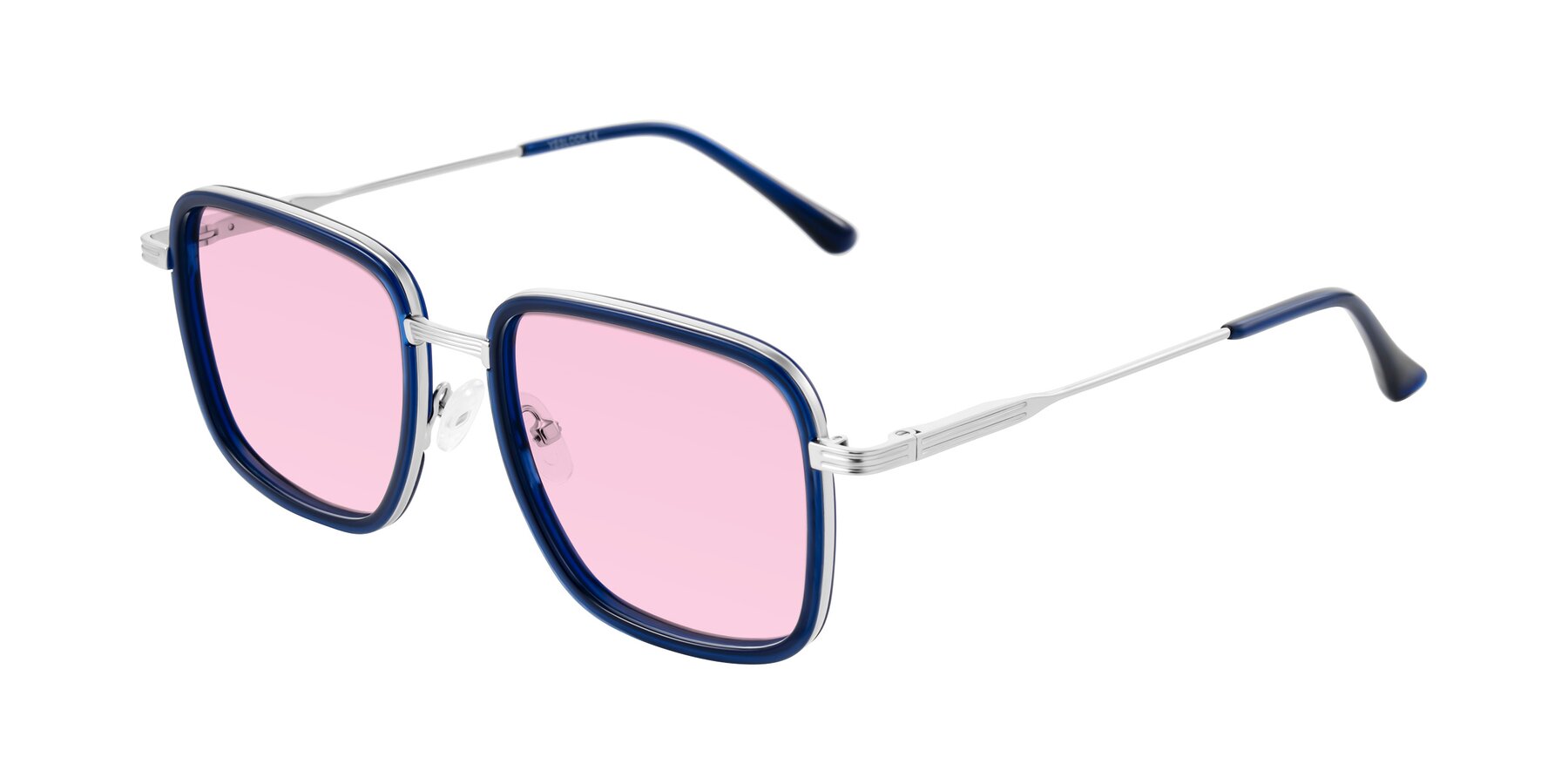 Angle of Guadiaro in Blue/Silver with Light Pink Tinted Lenses