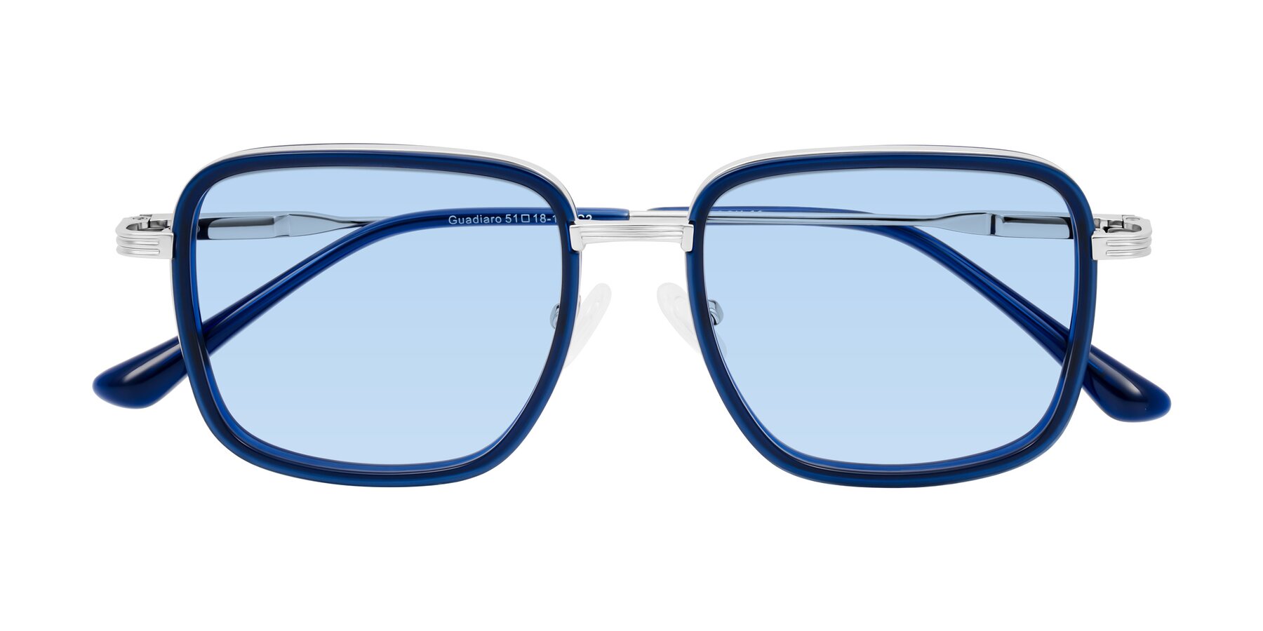 Folded Front of Guadiaro in Blue/Silver with Light Blue Tinted Lenses