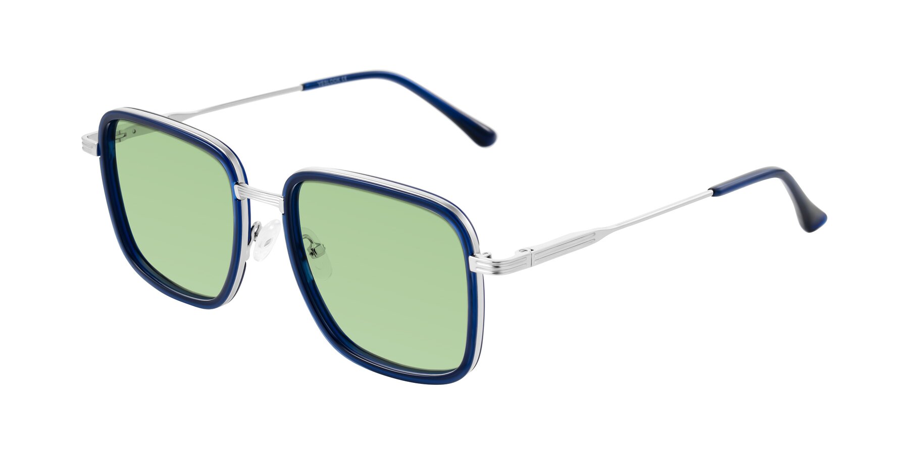 Angle of Guadiaro in Blue/Silver with Medium Green Tinted Lenses