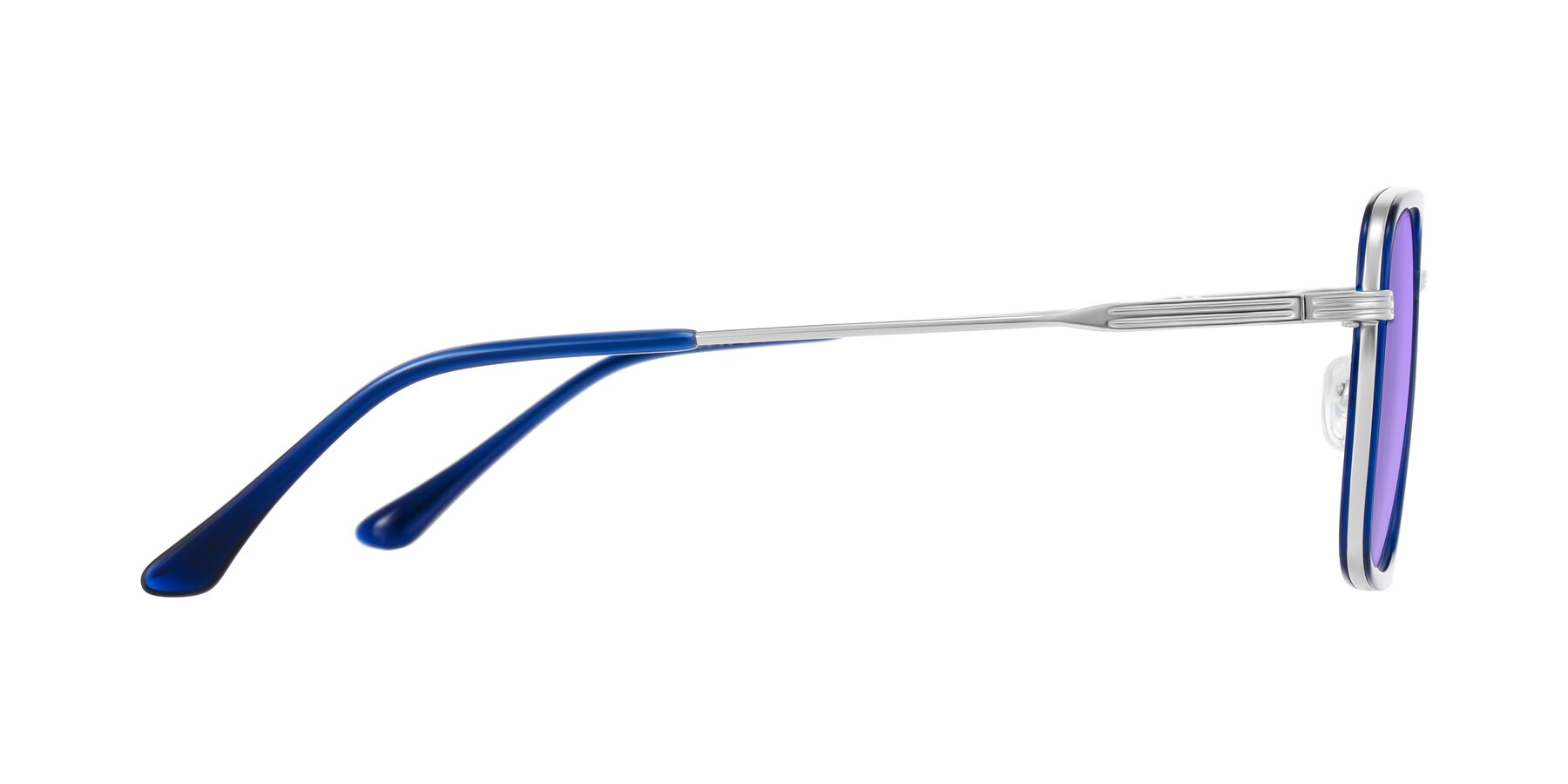 Side of Guadiaro in Blue/Silver with Medium Purple Tinted Lenses