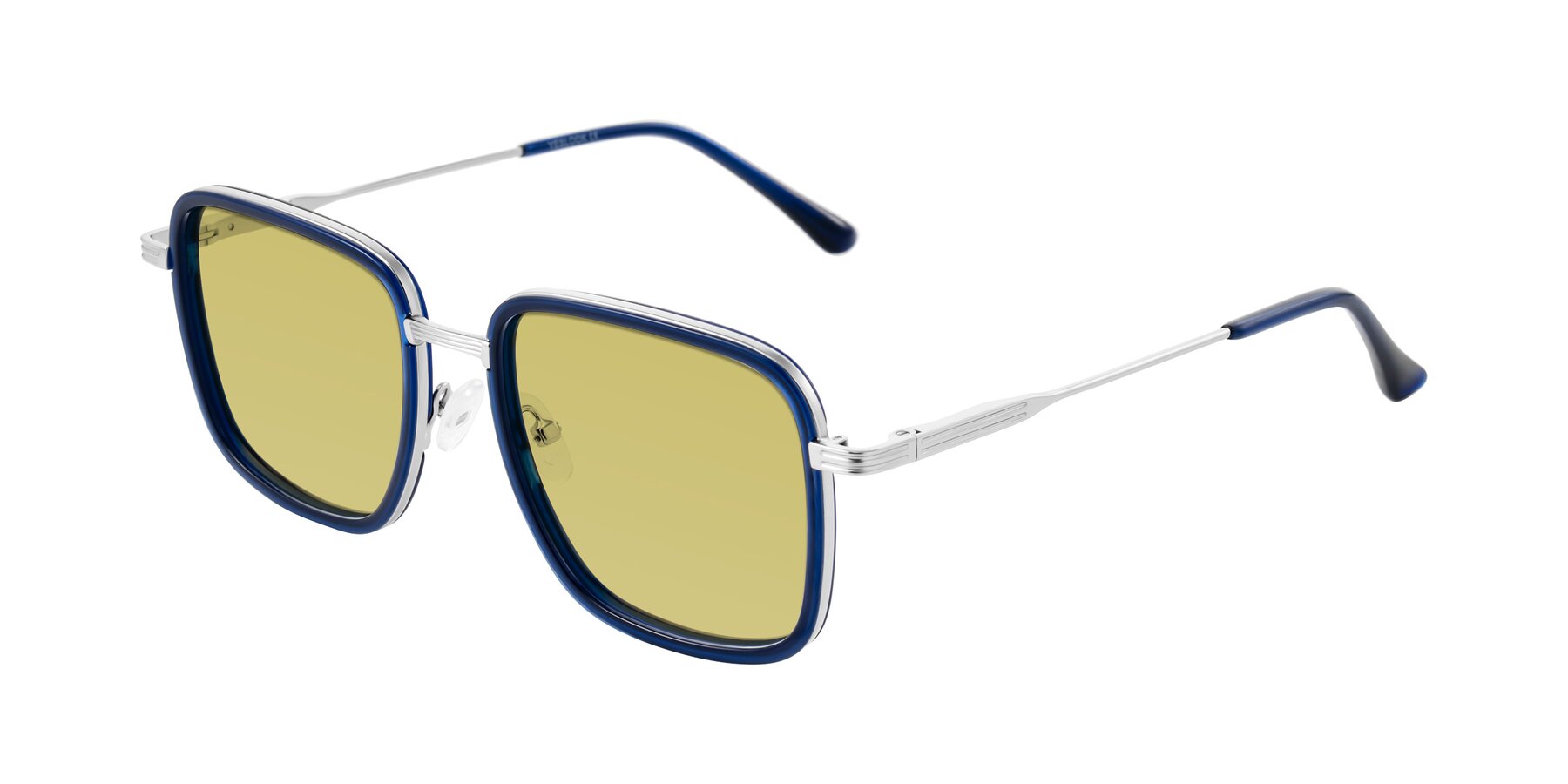 Angle of Guadiaro in Blue/Silver with Medium Champagne Tinted Lenses