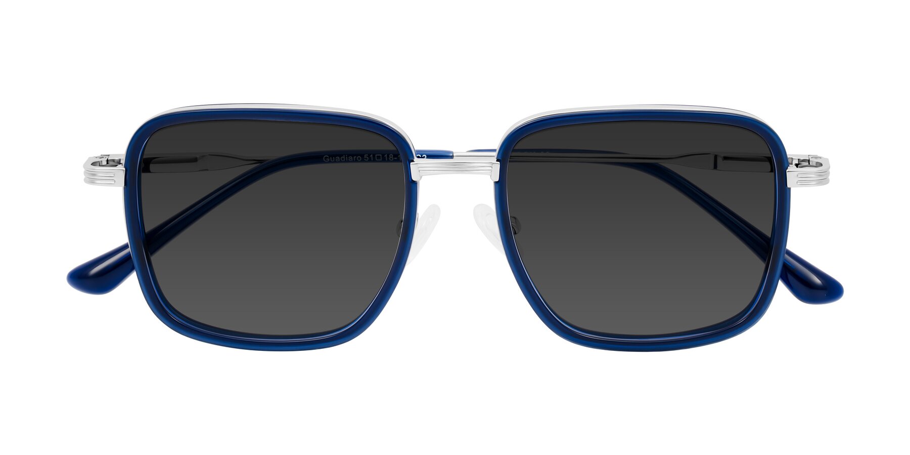 Folded Front of Guadiaro in Blue/Silver with Gray Tinted Lenses