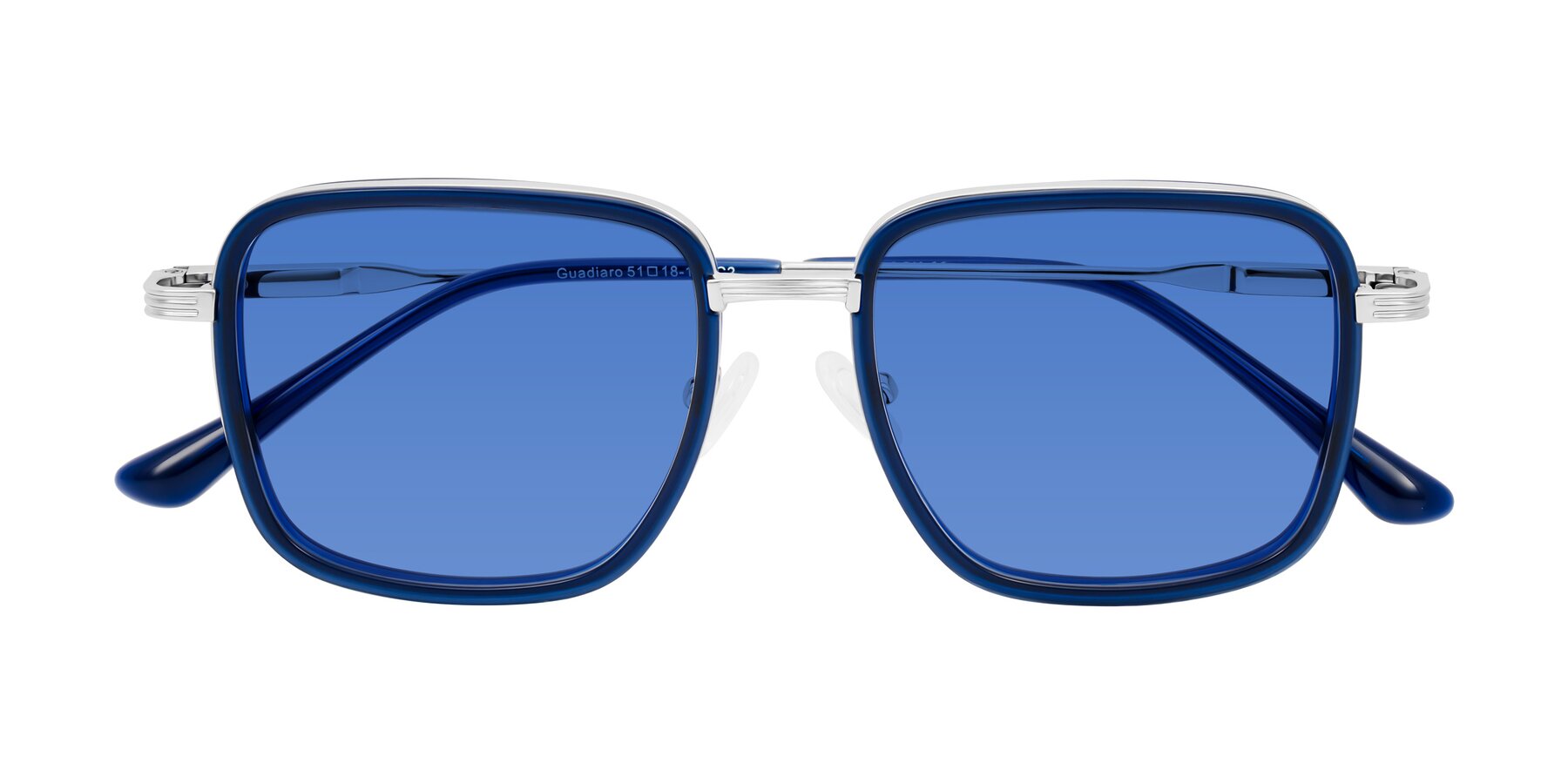 Folded Front of Guadiaro in Blue/Silver with Blue Tinted Lenses