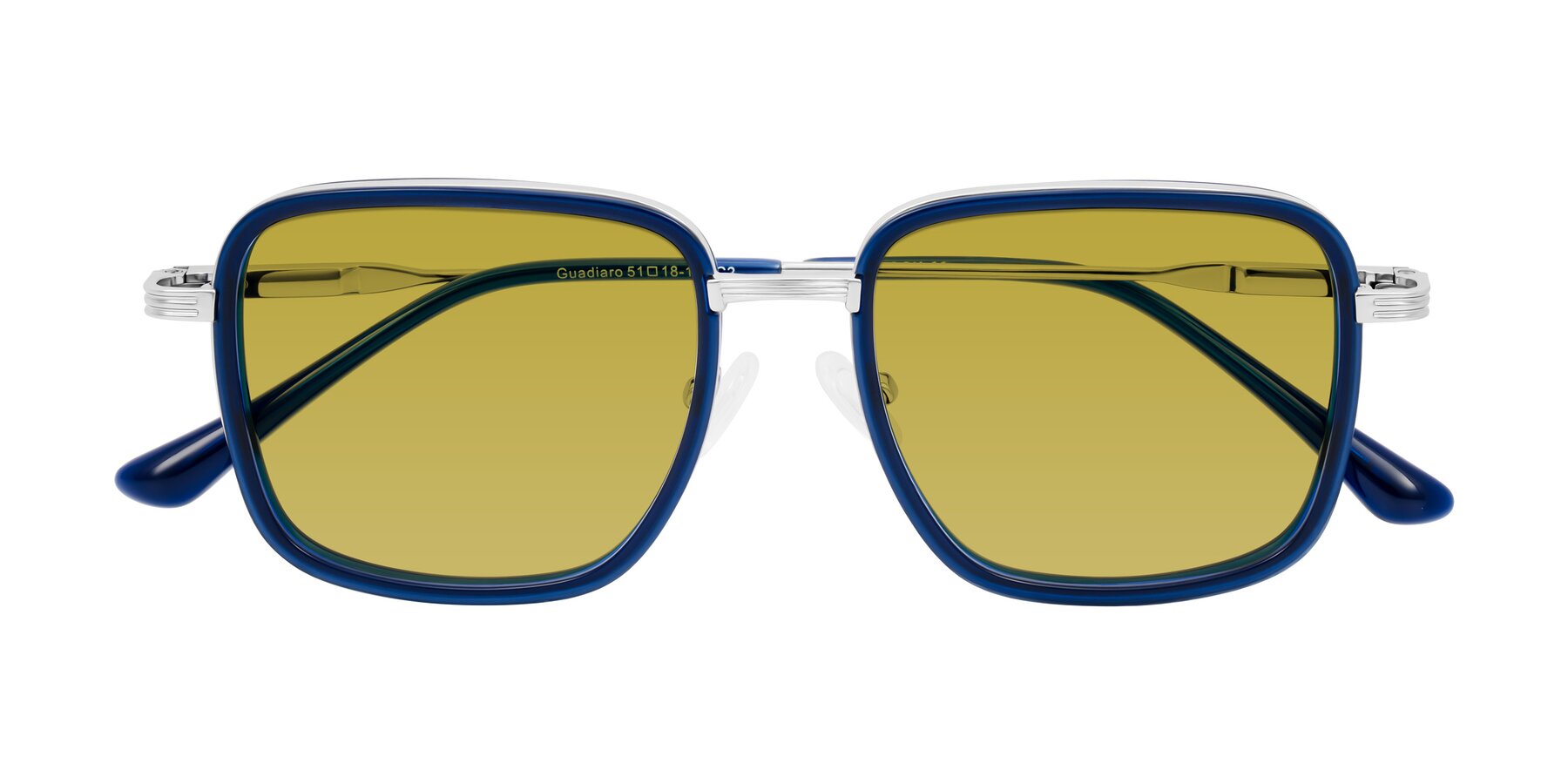Folded Front of Guadiaro in Blue/Silver with Champagne Tinted Lenses