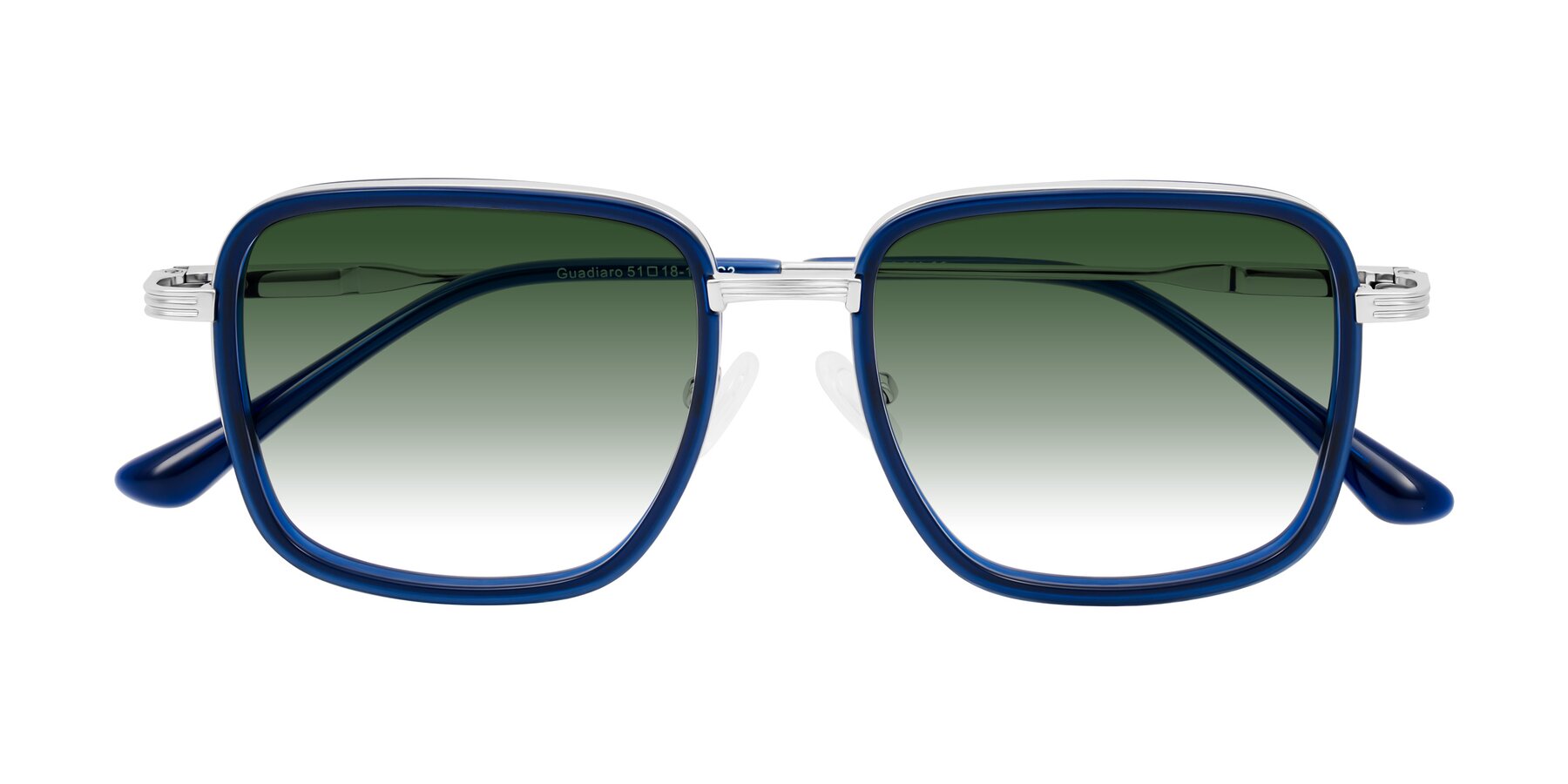 Folded Front of Guadiaro in Blue/Silver with Green Gradient Lenses