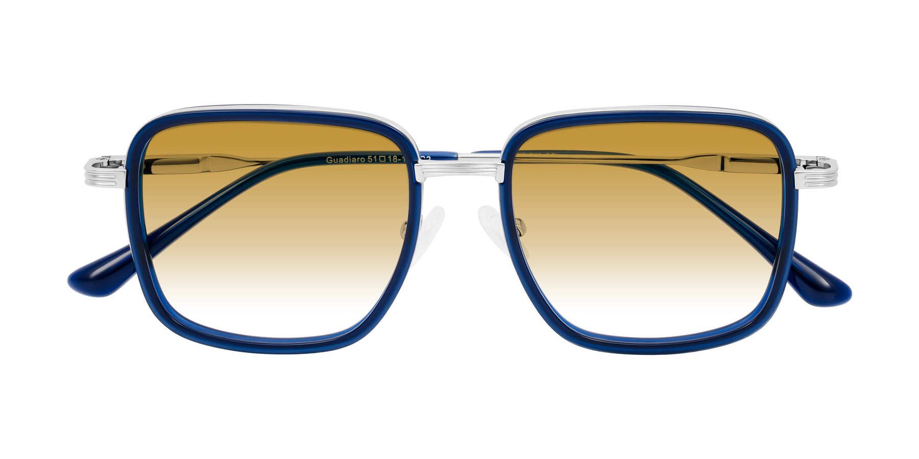 Folded Front of Guadiaro in Blue/Silver with Champagne Gradient Lenses