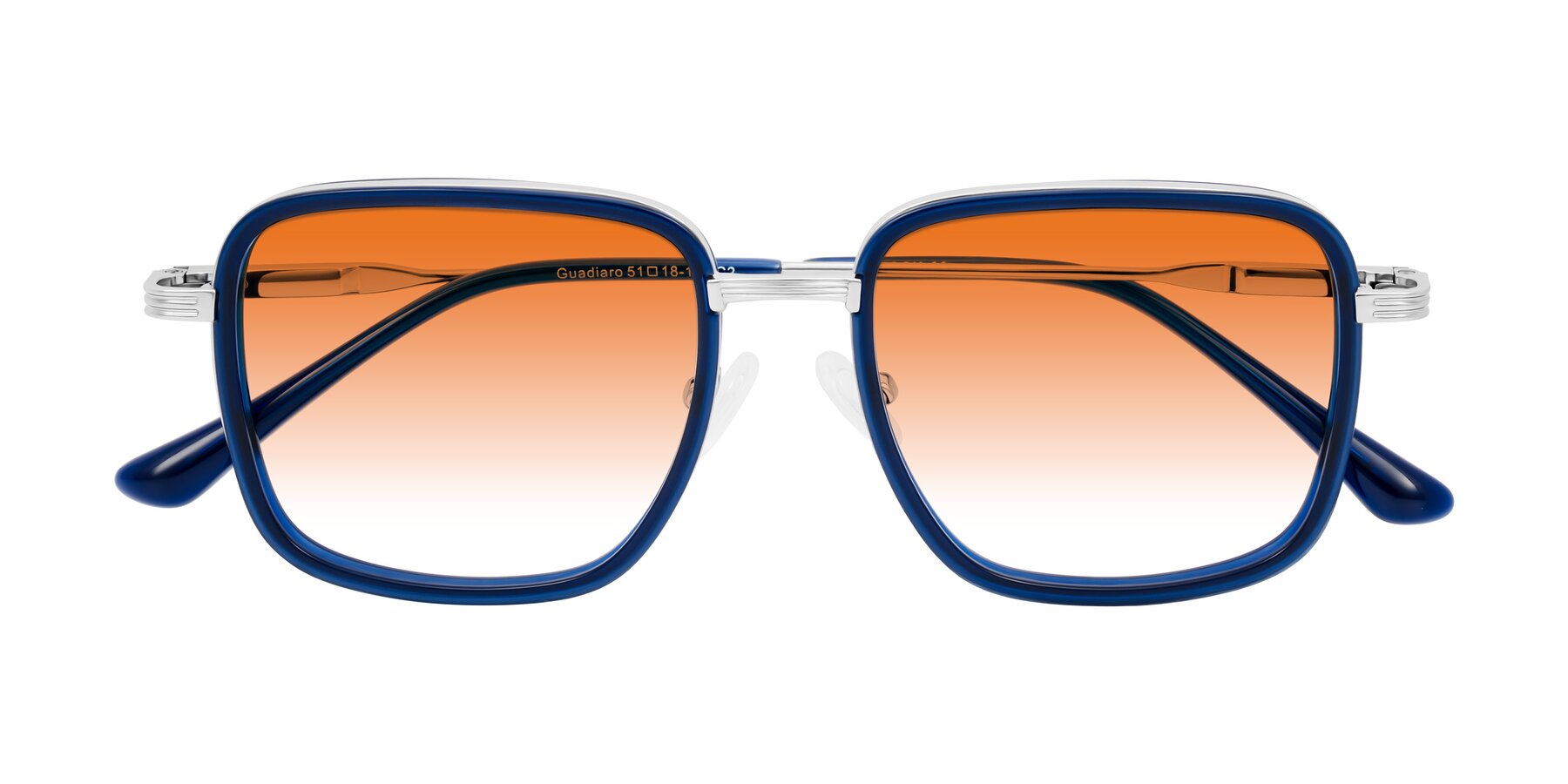 Folded Front of Guadiaro in Blue/Silver with Orange Gradient Lenses