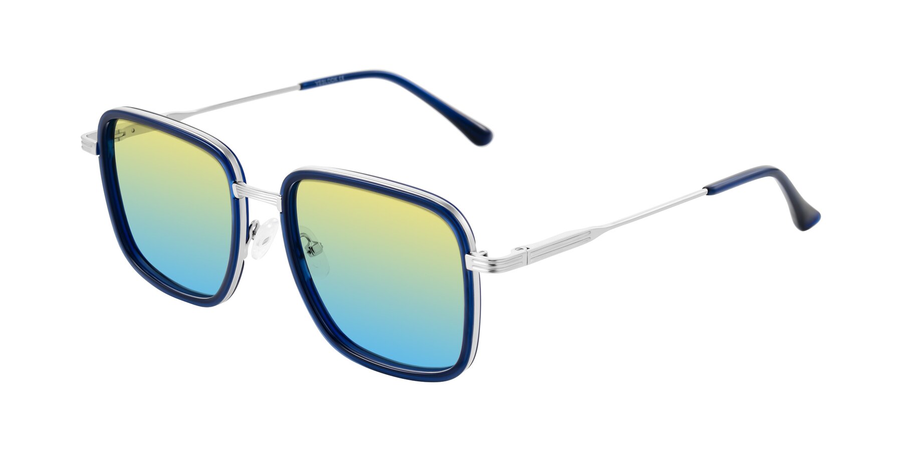 Angle of Guadiaro in Blue/Silver with Yellow / Blue Gradient Lenses