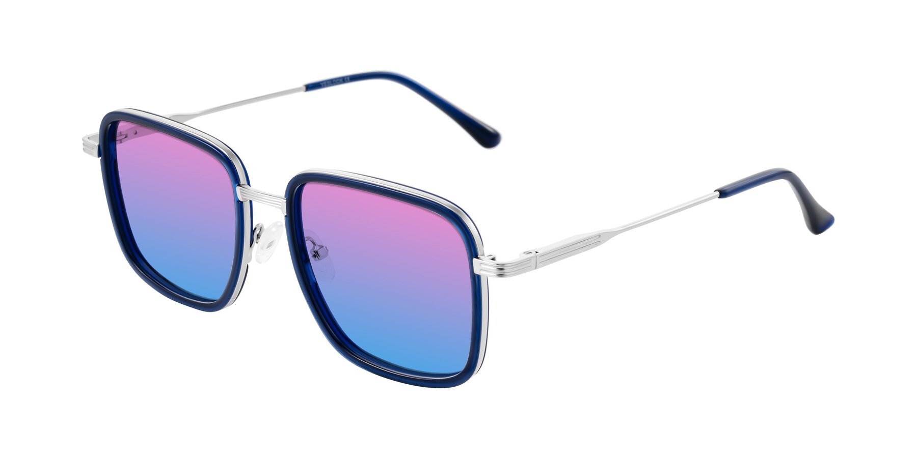 Angle of Guadiaro in Blue/Silver with Pink / Blue Gradient Lenses