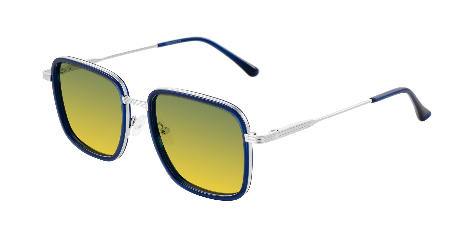 Angle of Guadiaro in Blue/Silver with Green / Yellow Gradient Lenses