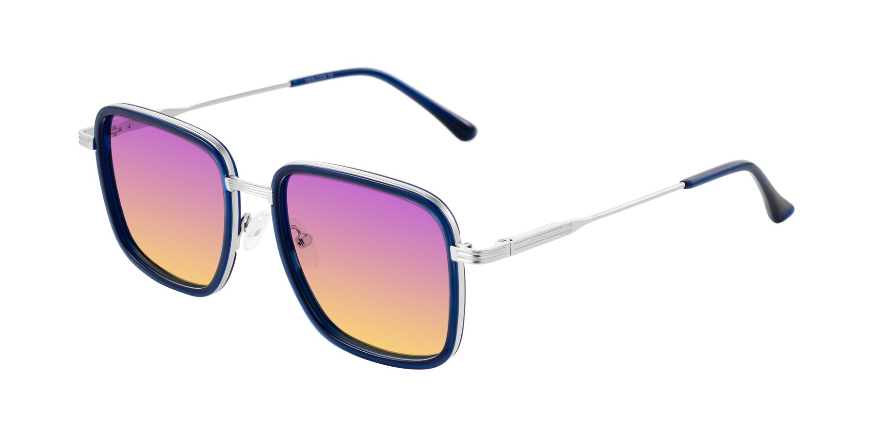 Angle of Guadiaro in Blue/Silver with Purple / Yellow Gradient Lenses