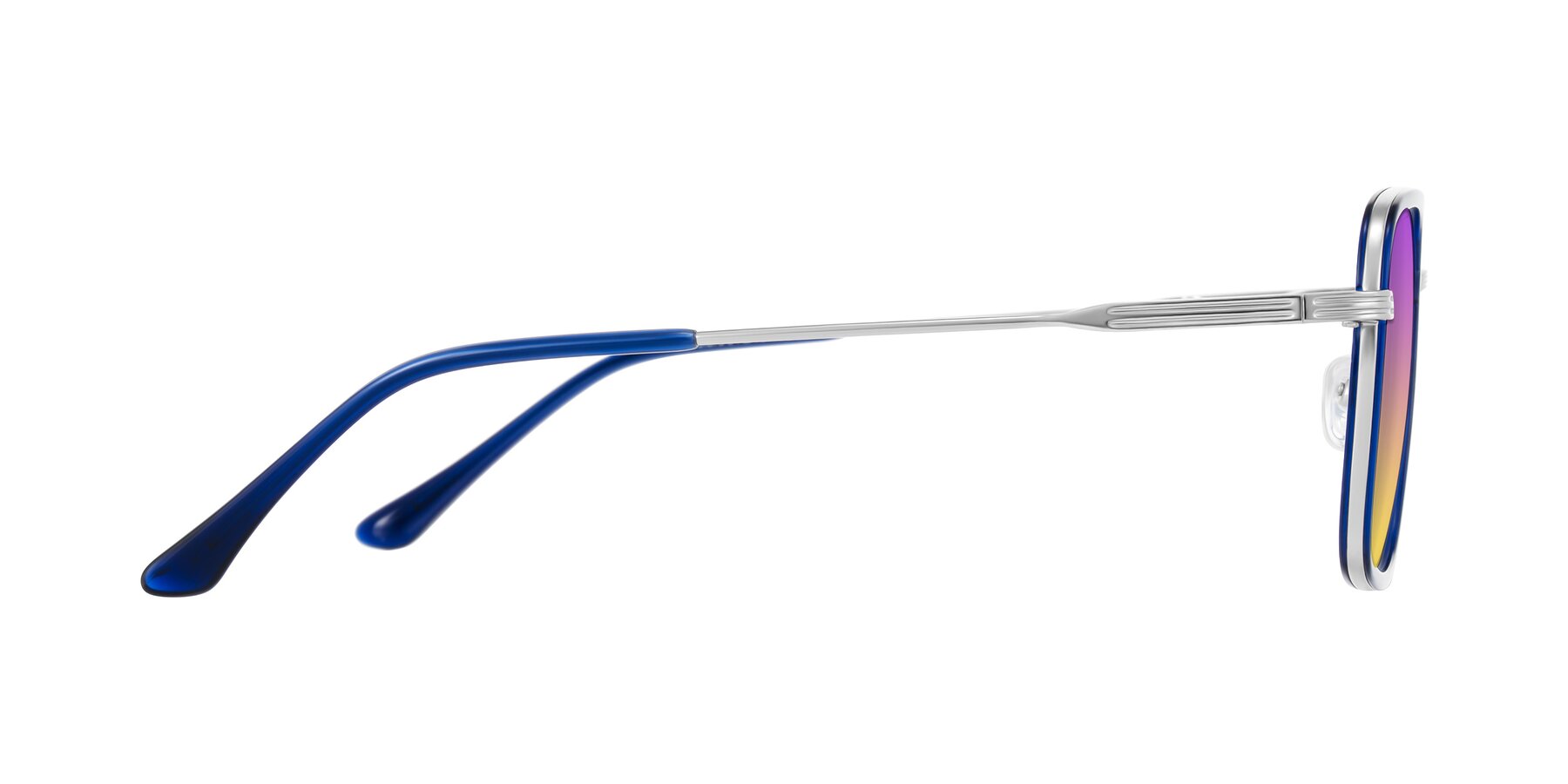 Side of Guadiaro in Blue/Silver with Purple / Yellow Gradient Lenses