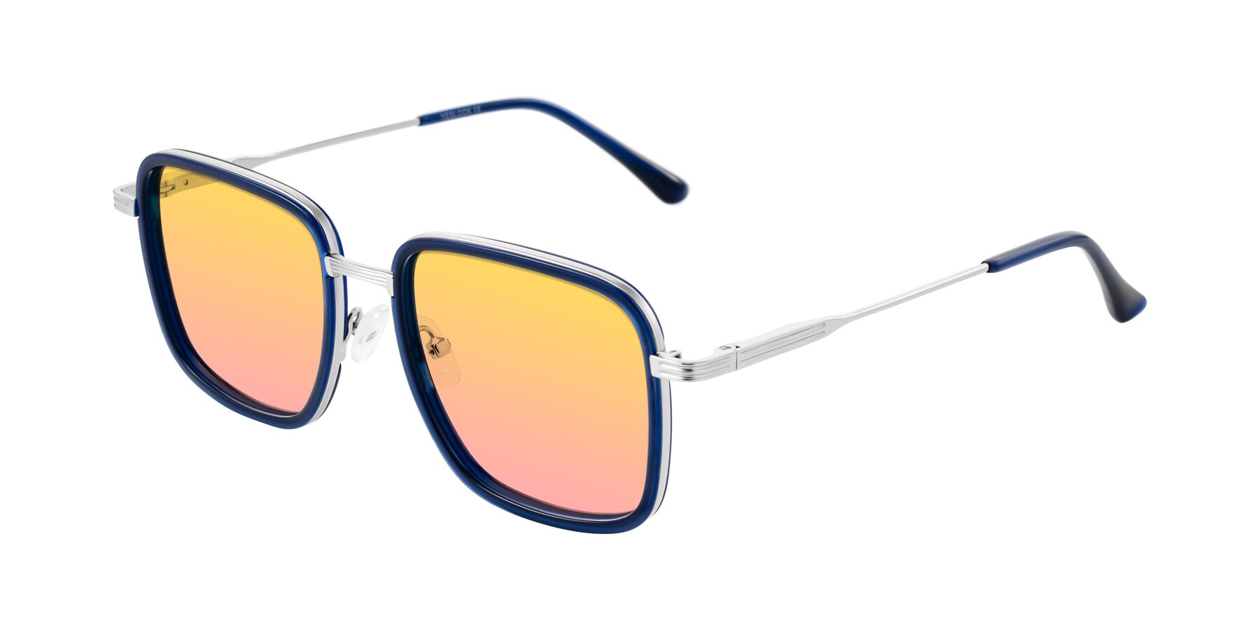 Angle of Guadiaro in Blue/Silver with Yellow / Pink Gradient Lenses