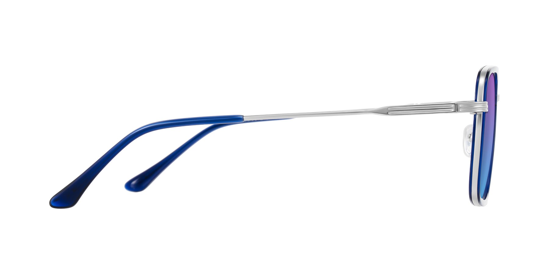 Side of Guadiaro in Blue/Silver with Purple / Blue Gradient Lenses