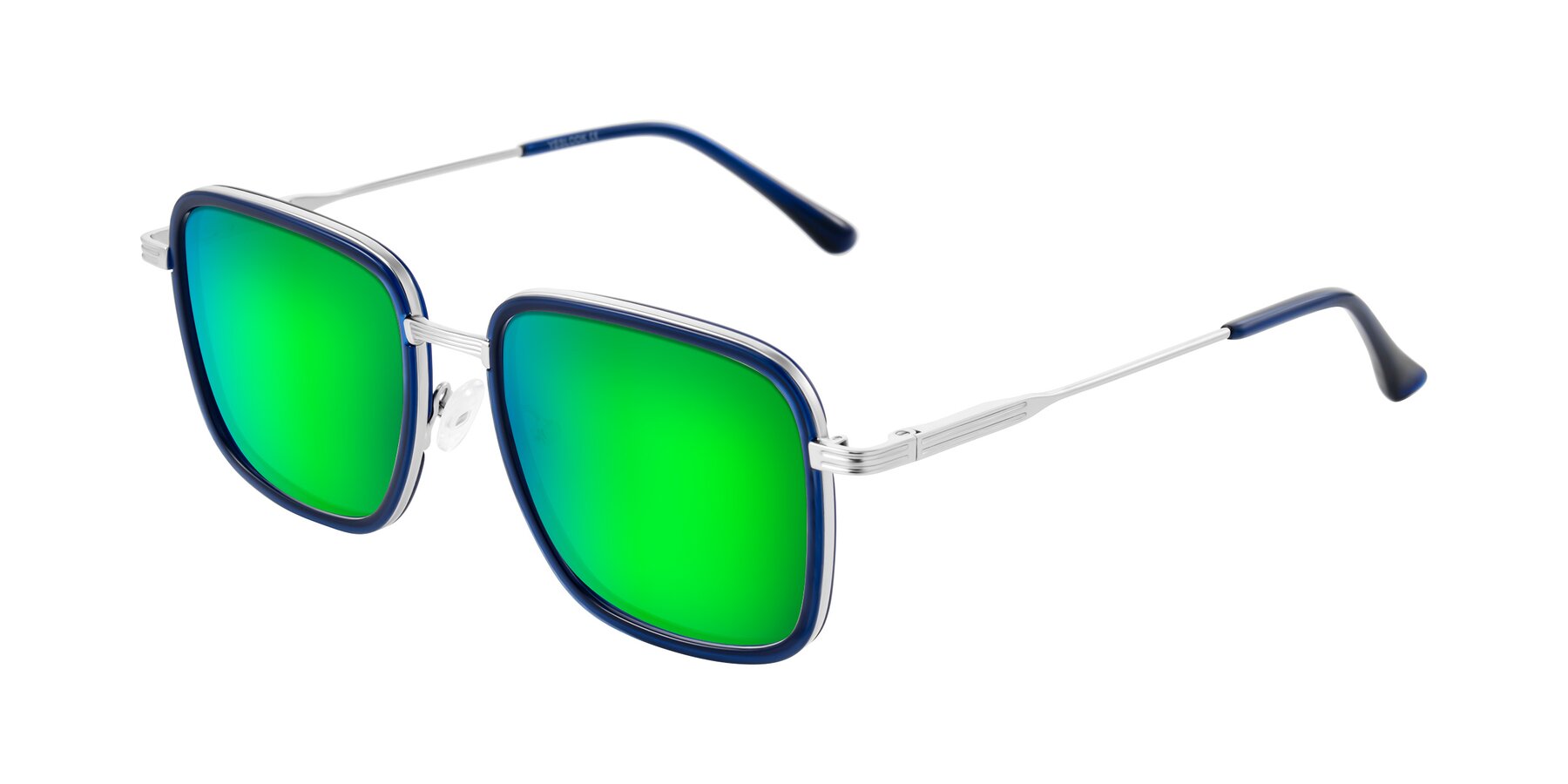 Angle of Guadiaro in Blue/Silver with Green Mirrored Lenses