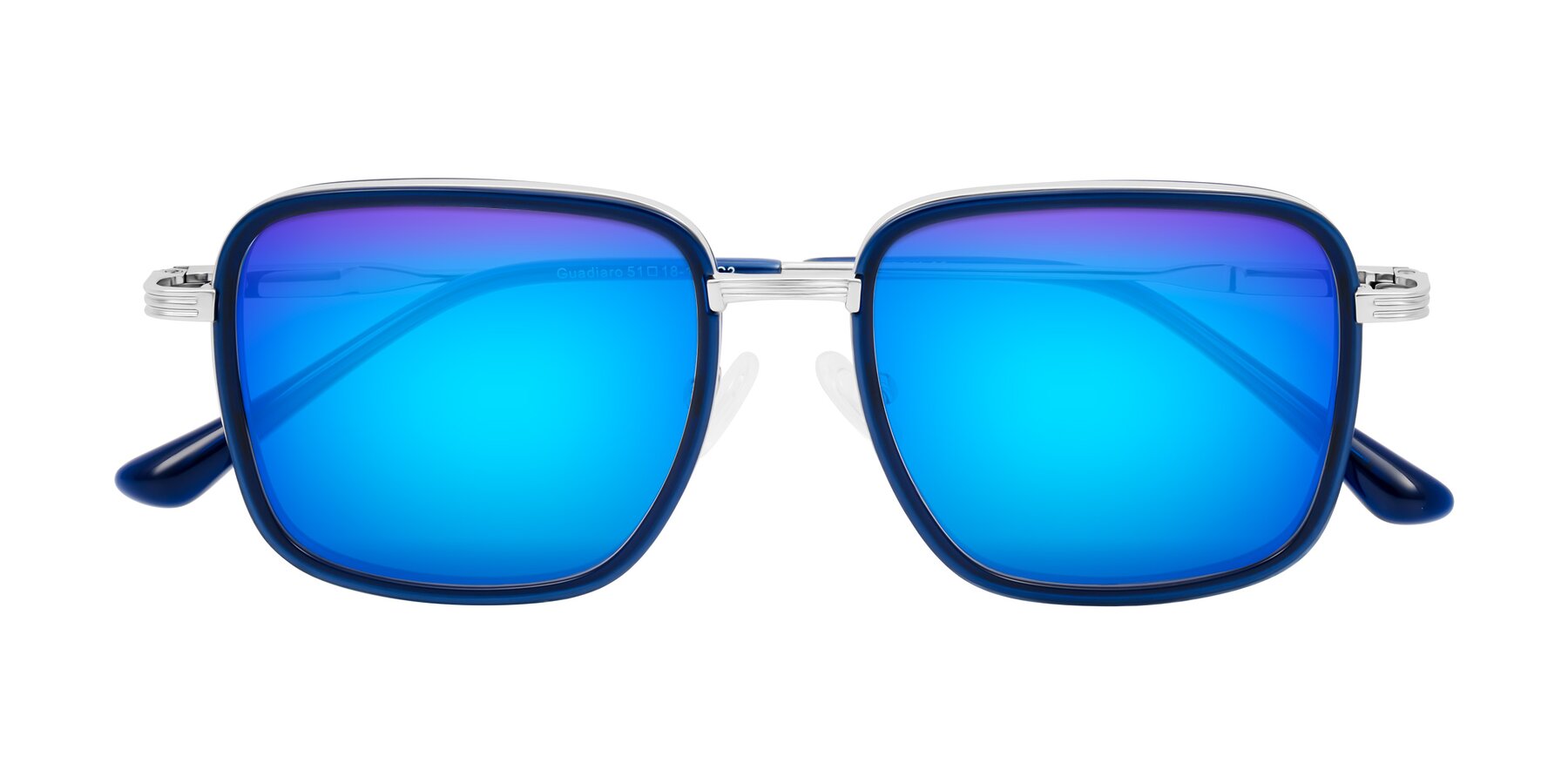 Folded Front of Guadiaro in Blue/Silver with Blue Mirrored Lenses