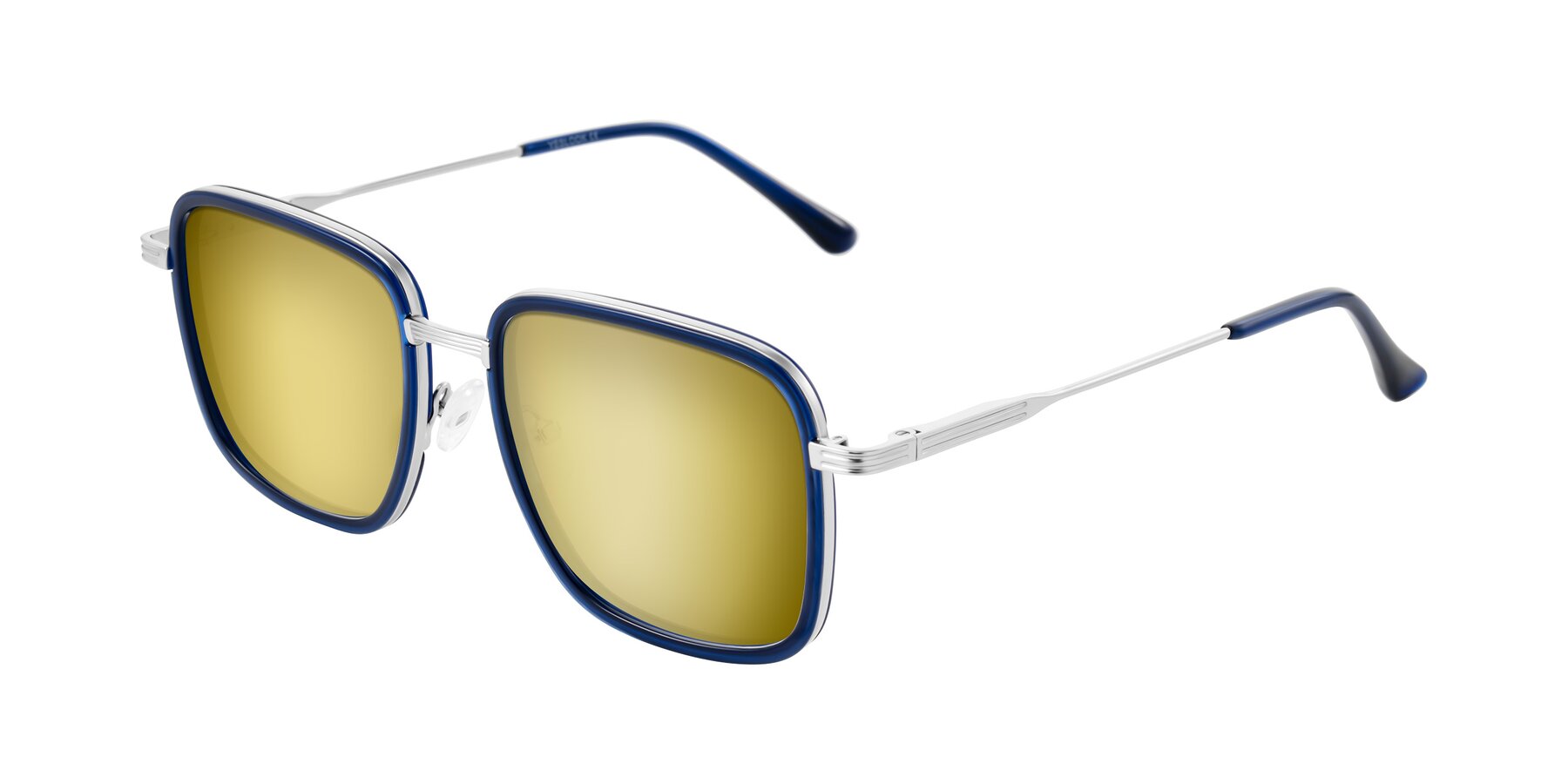 Angle of Guadiaro in Blue/Silver with Gold Mirrored Lenses