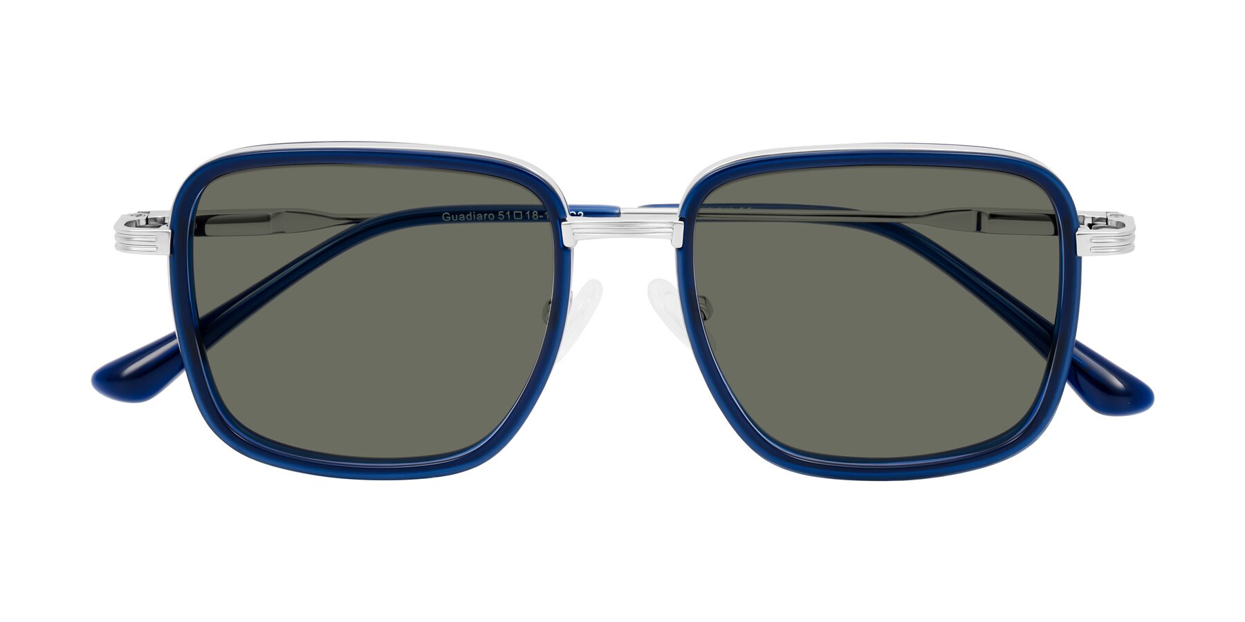 Folded Front of Guadiaro in Blue/Silver with Gray Polarized Lenses