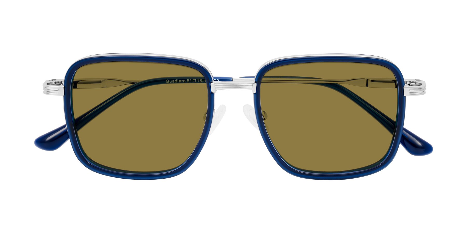 Folded Front of Guadiaro in Blue/Silver with Brown Polarized Lenses