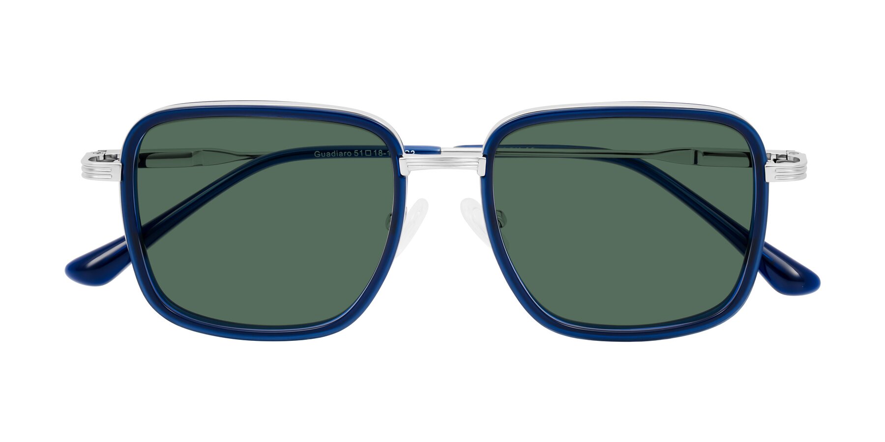Folded Front of Guadiaro in Blue/Silver with Green Polarized Lenses