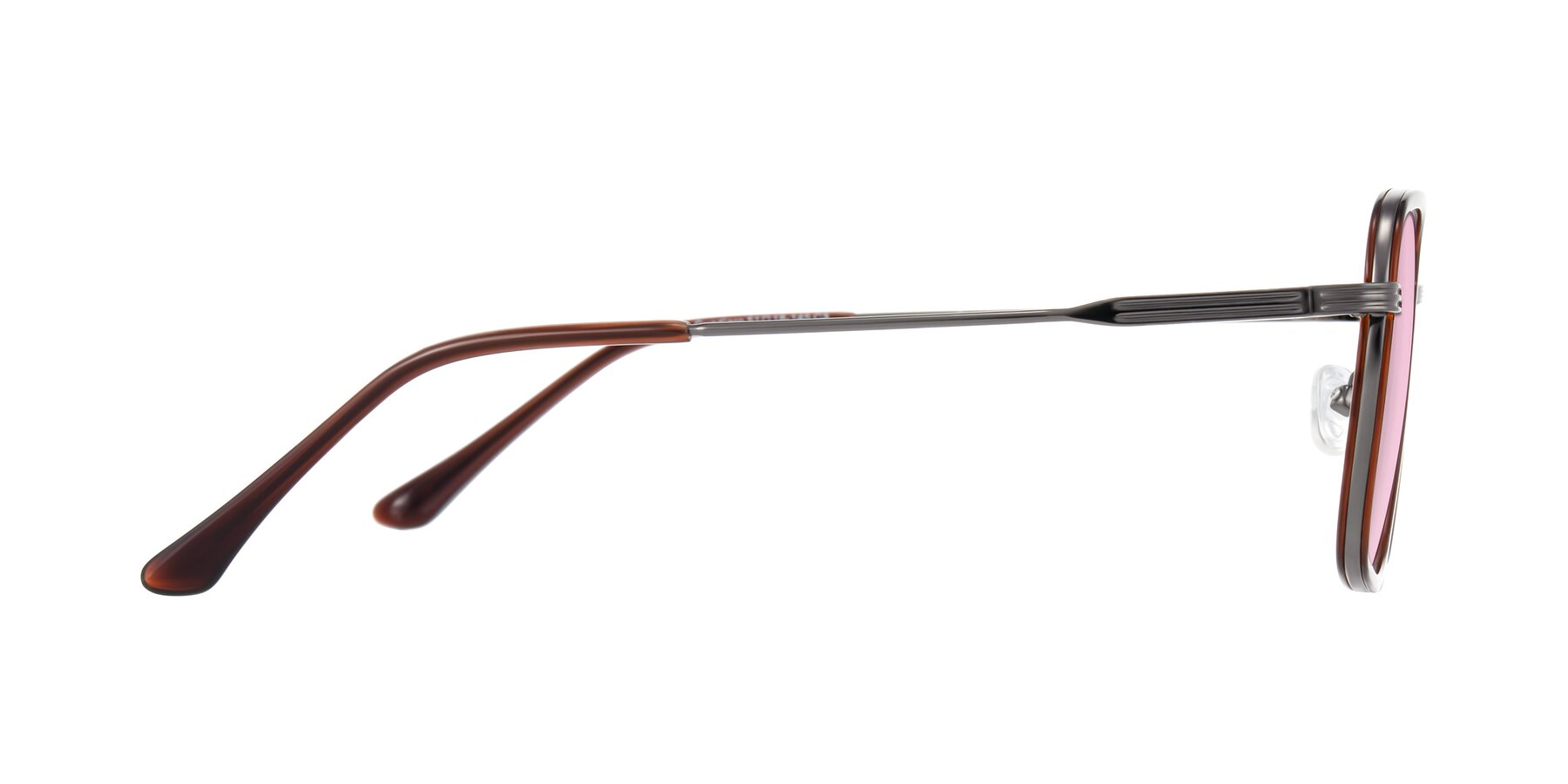 Side of Guadiaro in Brown/Gunmetal with Light Pink Tinted Lenses