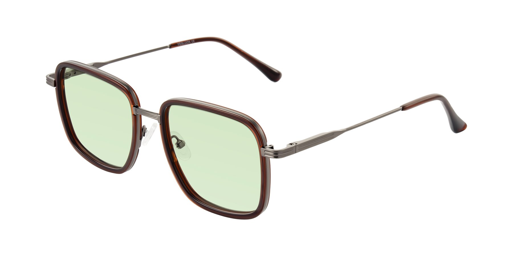Angle of Guadiaro in Brown/Gunmetal with Light Green Tinted Lenses