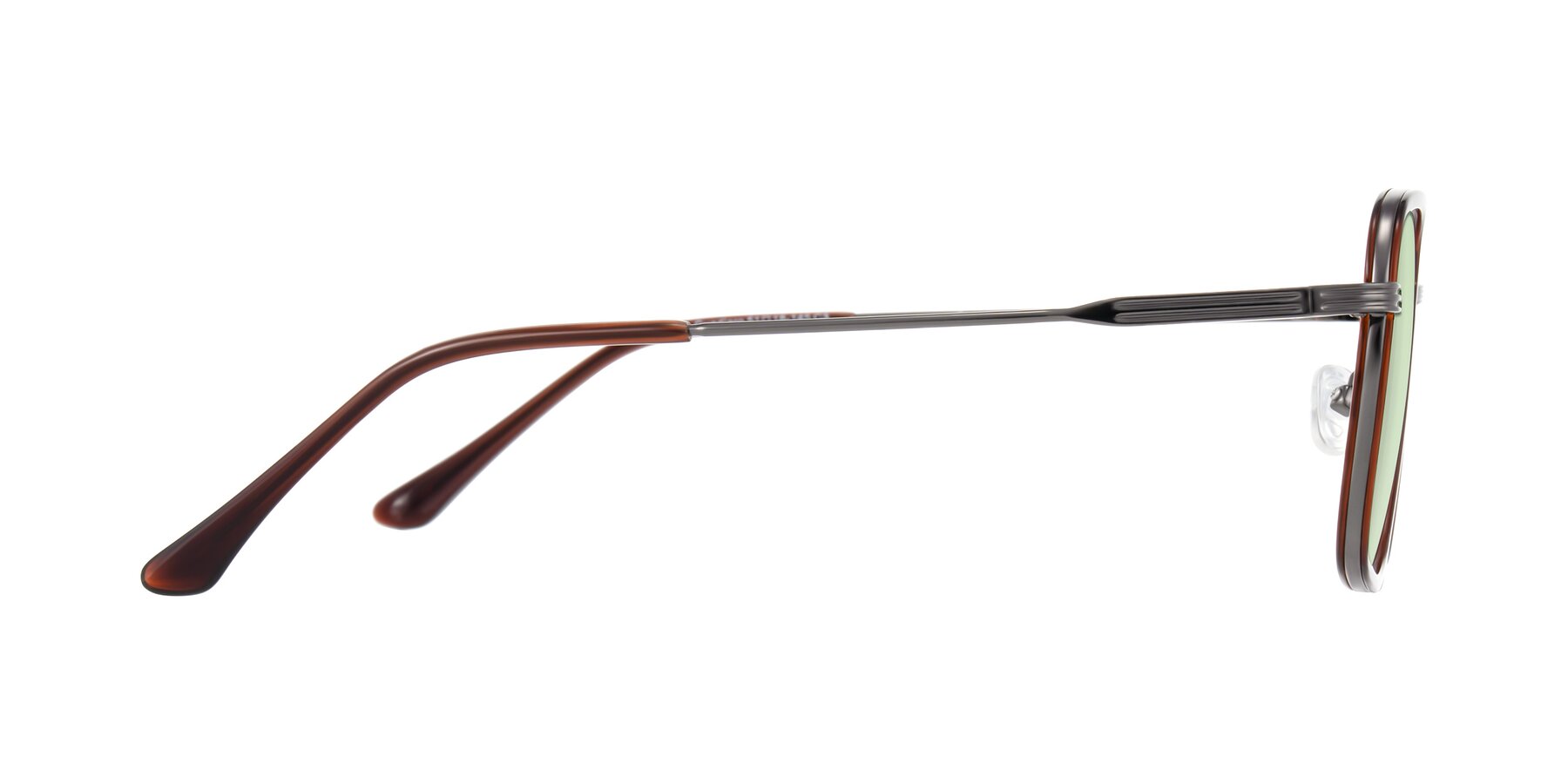 Side of Guadiaro in Brown/Gunmetal with Light Green Tinted Lenses