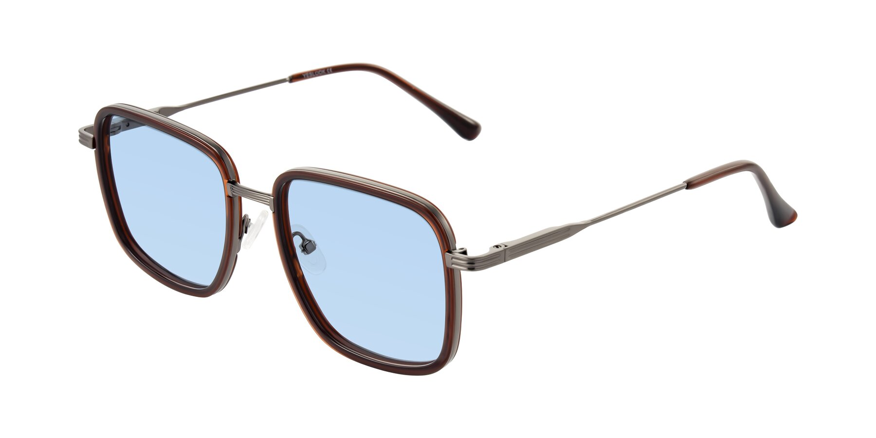 Angle of Guadiaro in Brown/Gunmetal with Light Blue Tinted Lenses