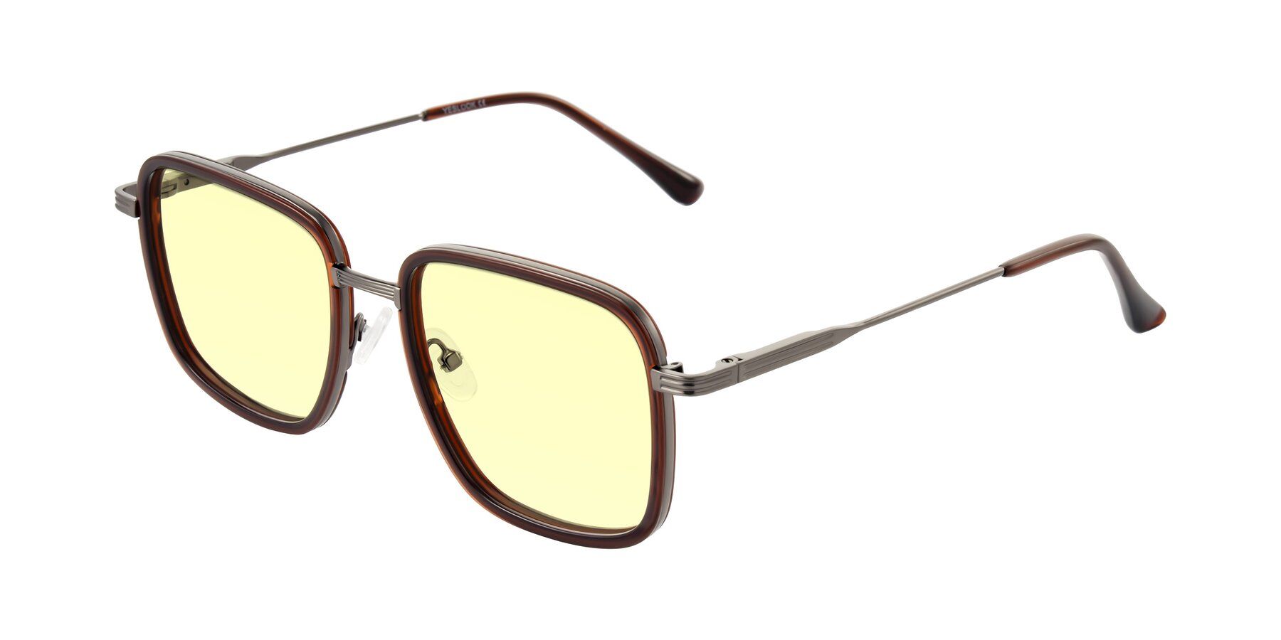 Angle of Guadiaro in Brown/Gunmetal with Light Yellow Tinted Lenses