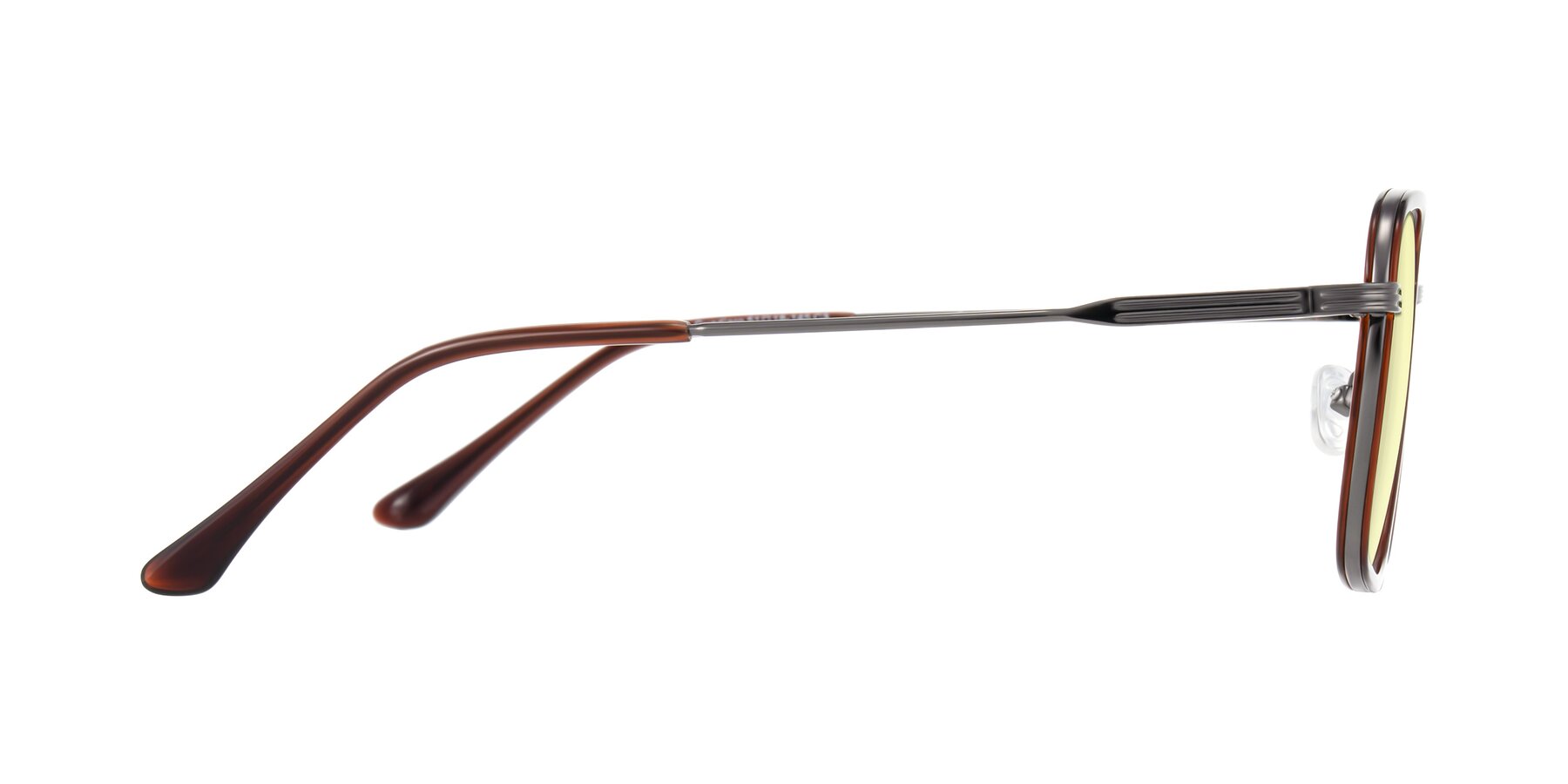 Side of Guadiaro in Brown/Gunmetal with Light Yellow Tinted Lenses
