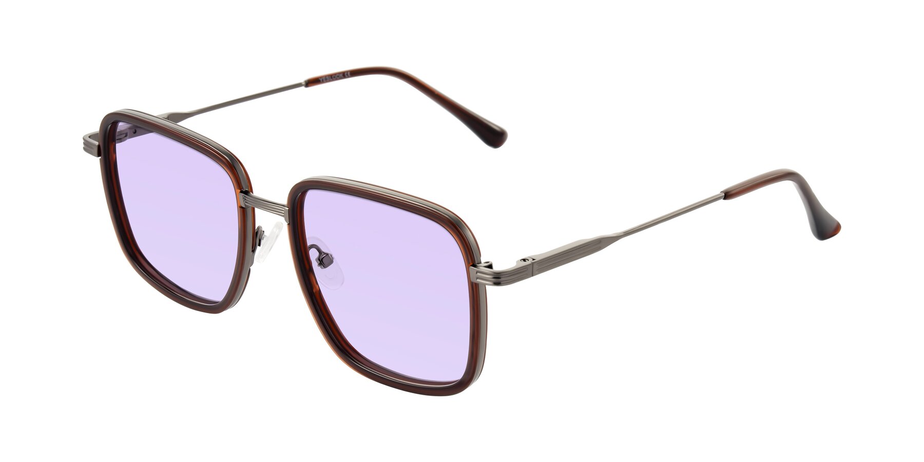 Angle of Guadiaro in Brown/Gunmetal with Light Purple Tinted Lenses
