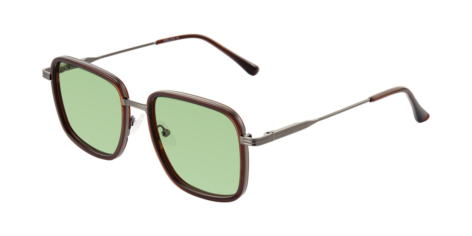 Angle of Guadiaro in Brown/Gunmetal with Medium Green Tinted Lenses